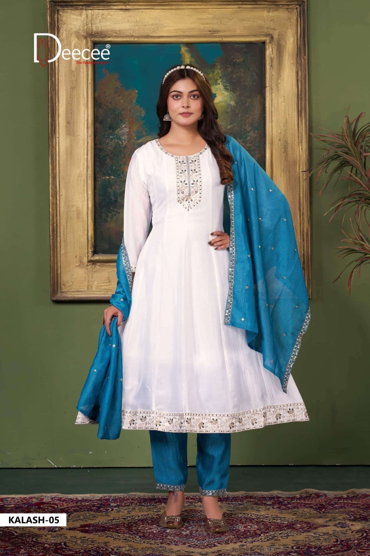 Dee Cee Kalash Vichitra Silk Anarkali Kurti Pant Dupatta Set - Amrah Wholesale