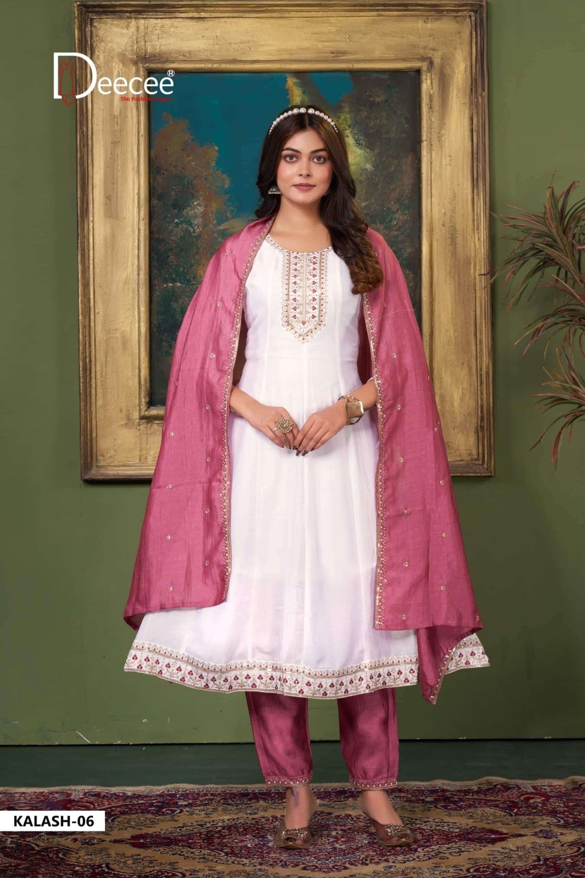 Dee Cee Kalash Vichitra Silk Anarkali Kurti Pant Dupatta Set - Amrah Wholesale