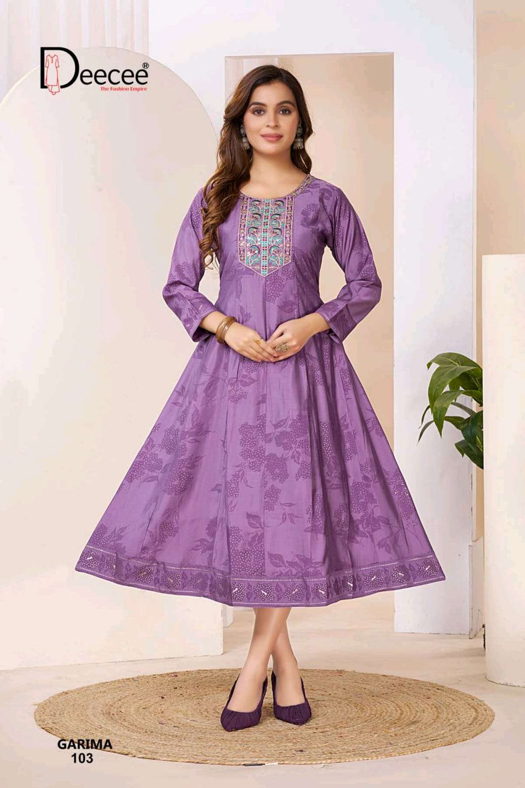 Dee Cee Meraki Roman Silk Embroidered Kurti