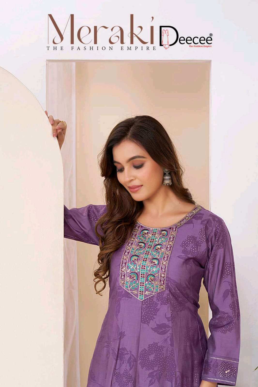 Dee Cee Meraki Roman Silk Embroidered Kurti