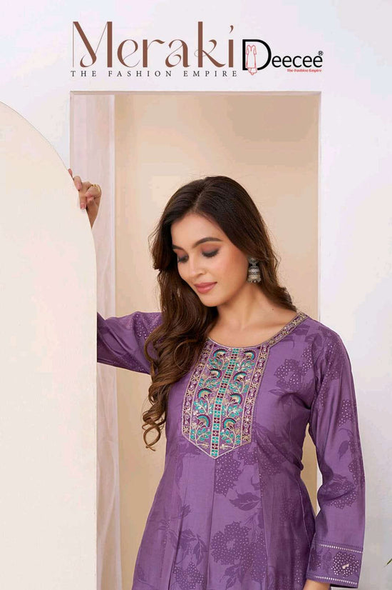 Dee Cee Meraki Roman Silk Embroidered Kurti