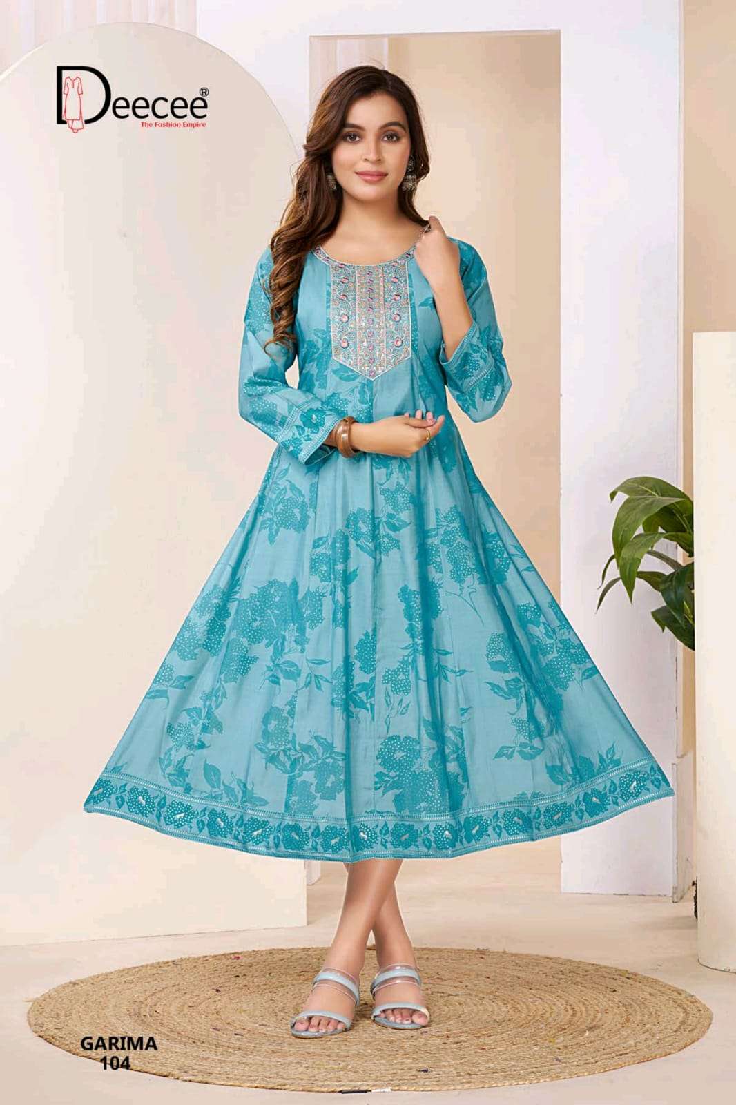 Dee Cee Meraki Roman Silk Embroidered Kurti