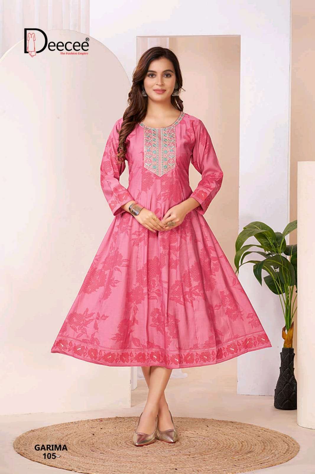 Dee Cee Meraki Roman Silk Embroidered Kurti