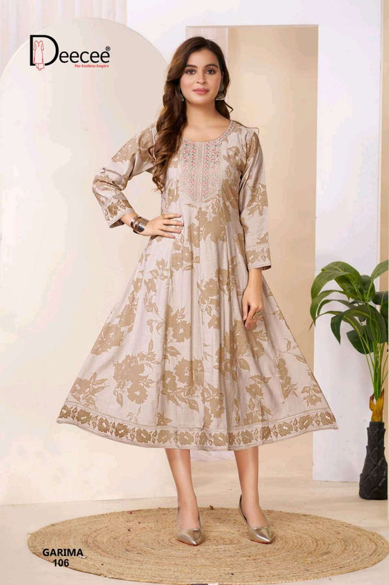 Dee Cee Meraki Roman Silk Embroidered Kurti