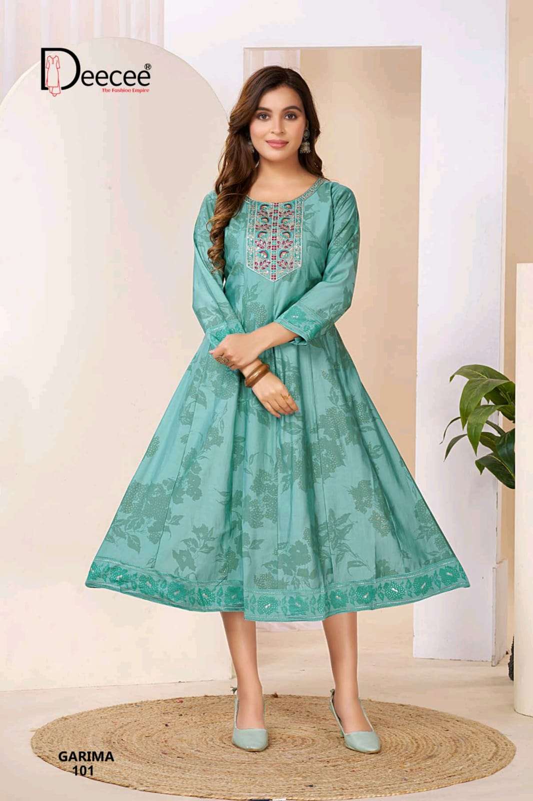 Dee Cee Meraki Roman Silk Embroidered Kurti