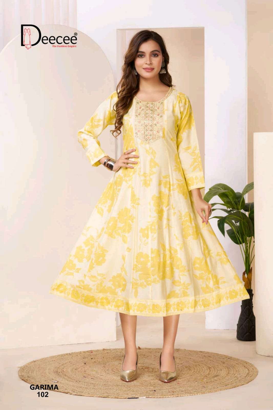 Dee Cee Meraki Roman Silk Embroidered Kurti