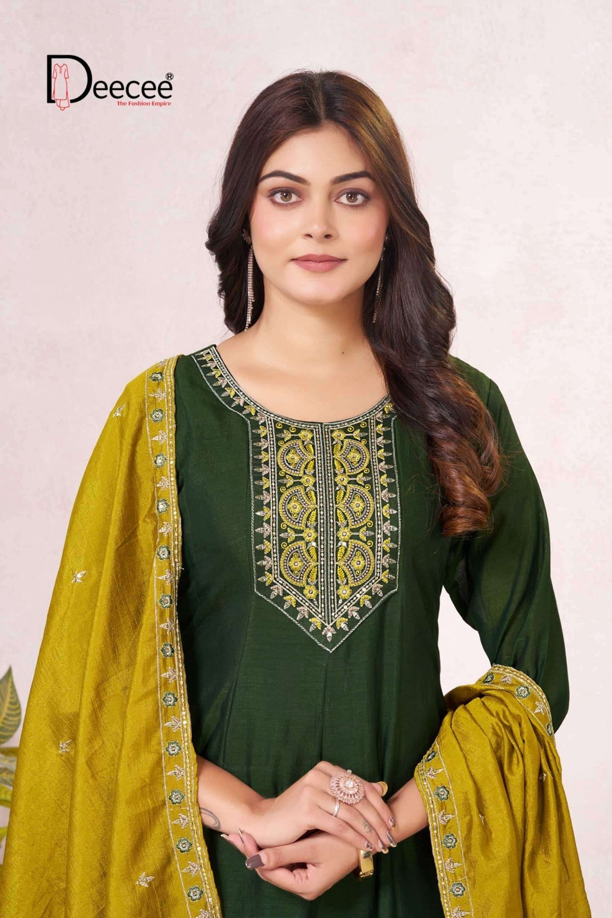 Dee Cee Rushika Vichitra Silk Anarkali Kurti Pant Dupatta Set - Amrah Wholesale