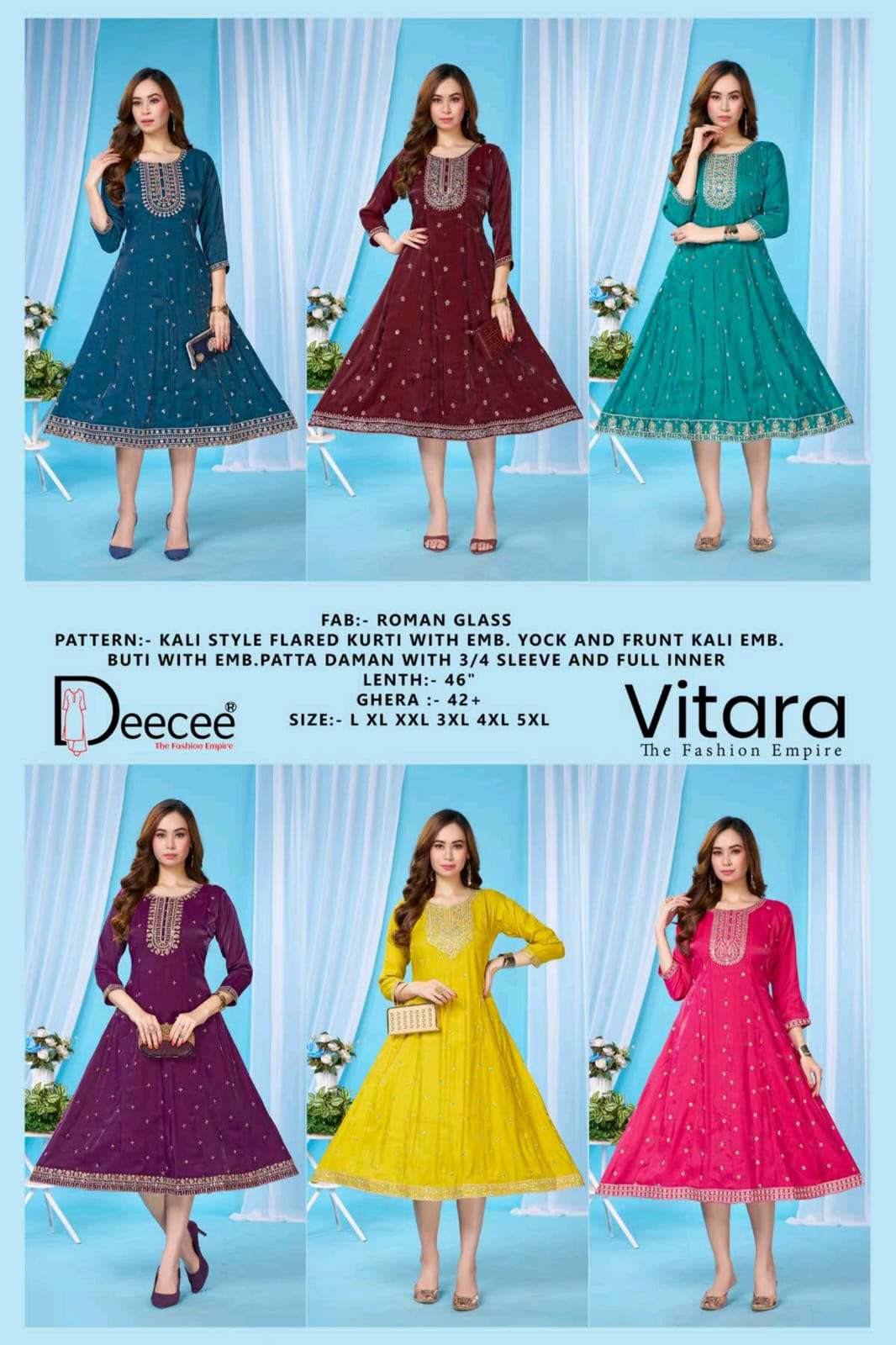 Dee Cee Vitara Premium Kali Style Flared Kurti