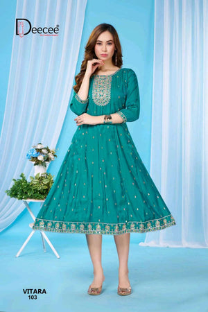 Dee Cee Vitara Premium Kali Style Flared Kurti - Amrah Wholesale