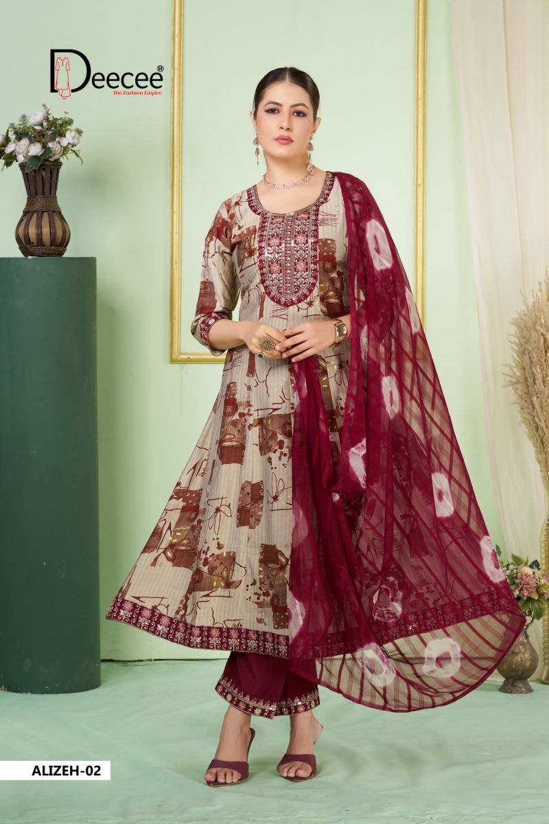 DEECEE ALIZEH Fancy Printed Anarkali Suit Set