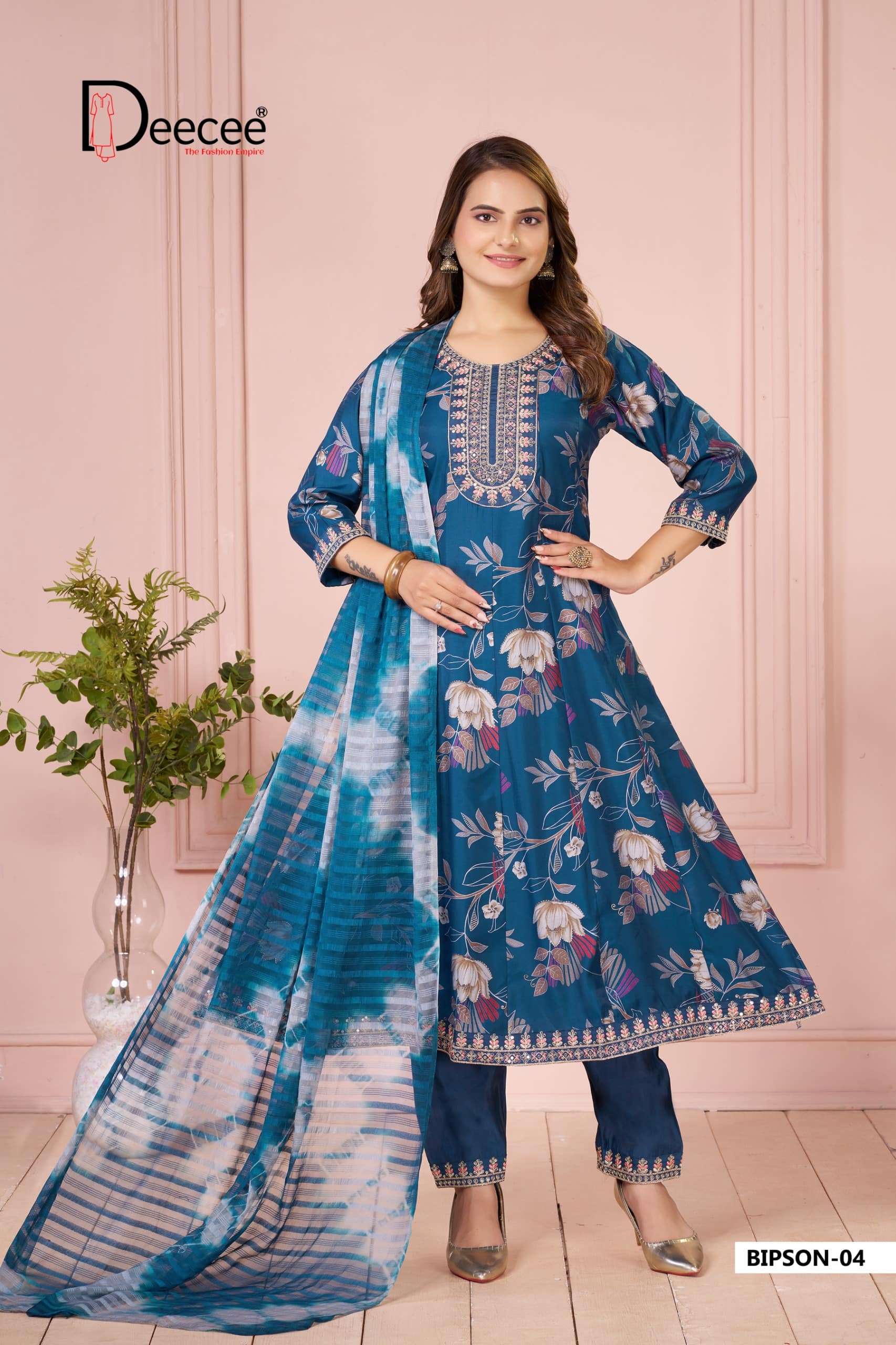 DEECEE BIPSON - 14 Fancy Printed Punjabi Anarkali Suit Set