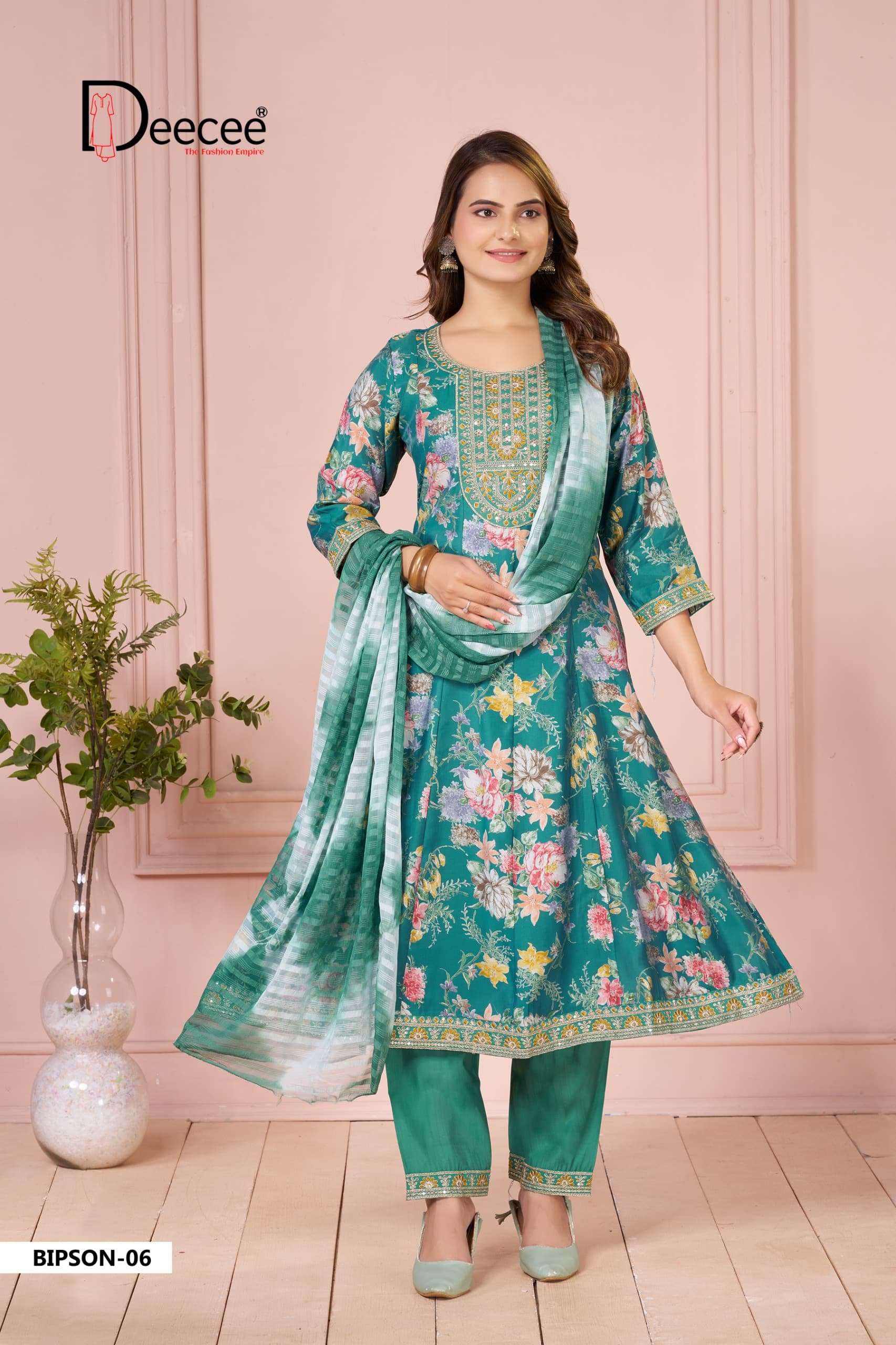 DEECEE BIPSON - 14 Fancy Printed Punjabi Anarkali Suit Set