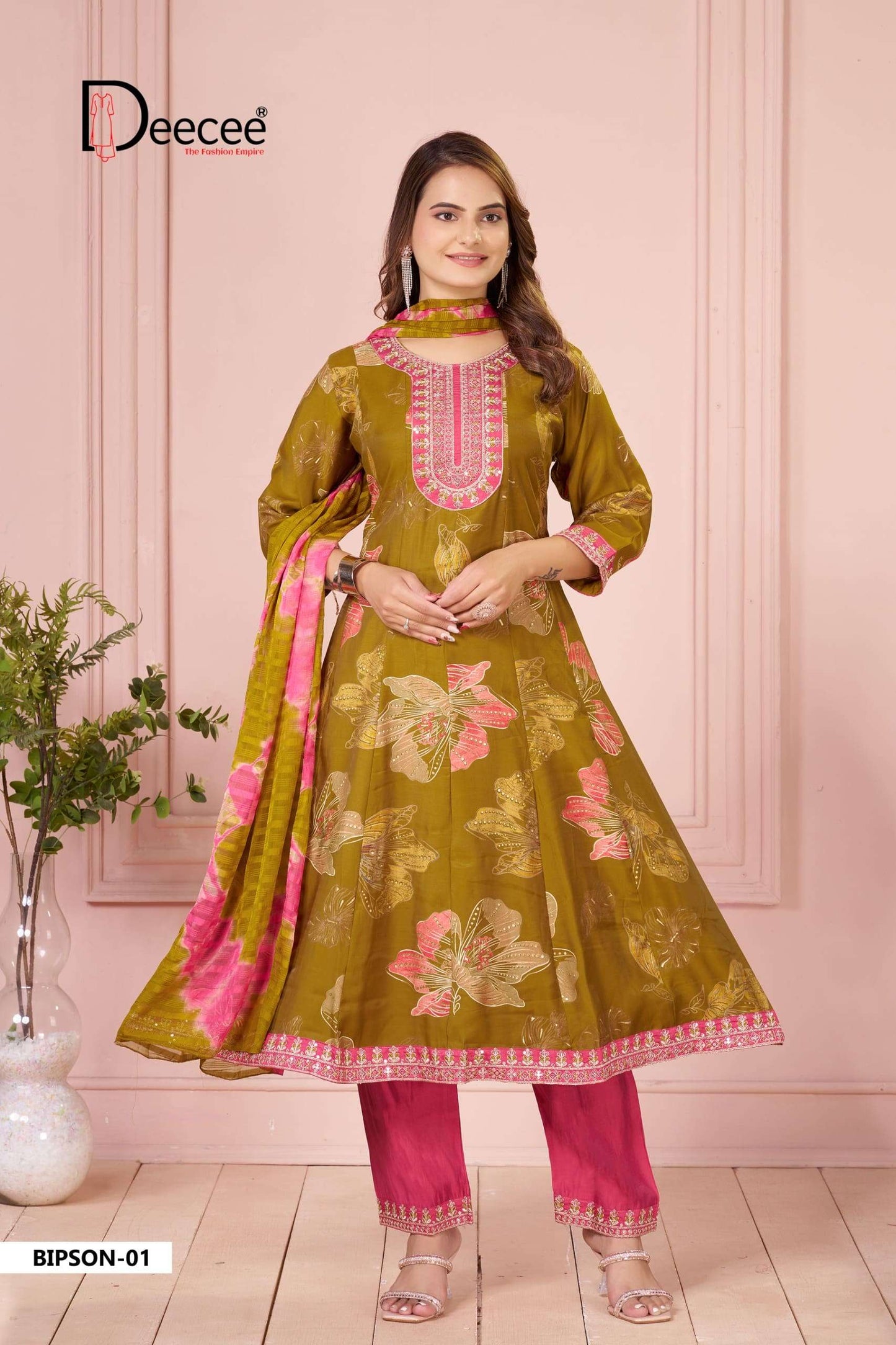 DEECEE BIPSON - 14 Fancy Printed Punjabi Anarkali Suit Set