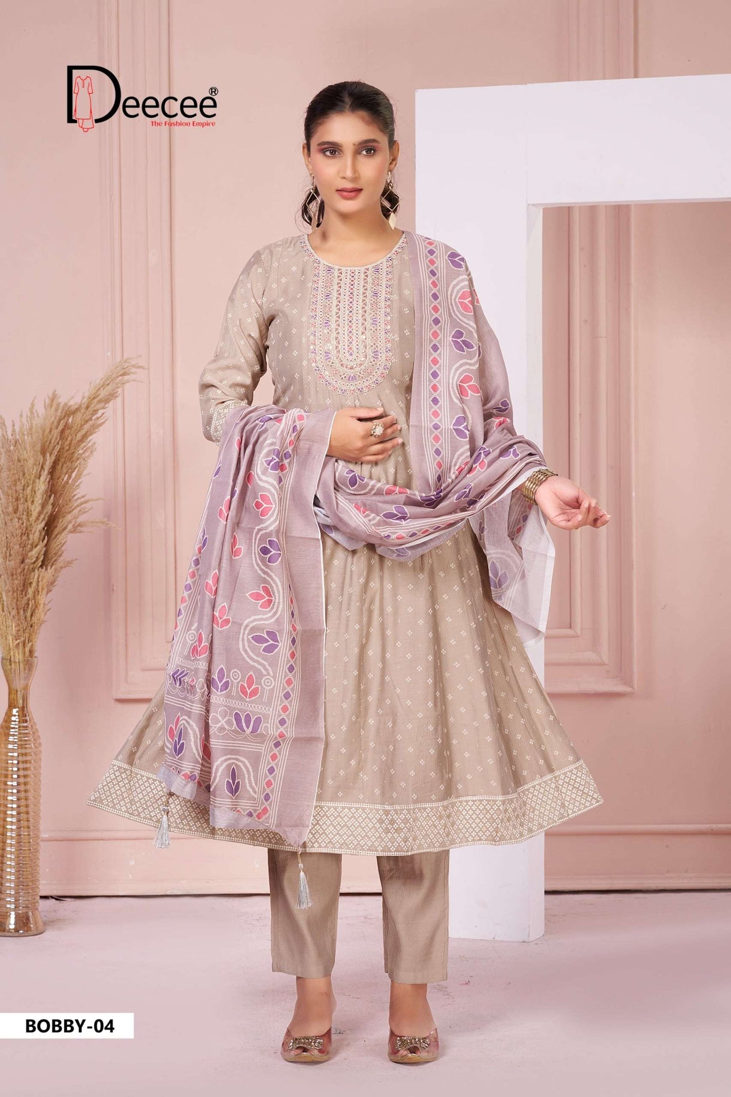 DEECEE BOBBY Silk Embroidered Stitched Anarkali Suit