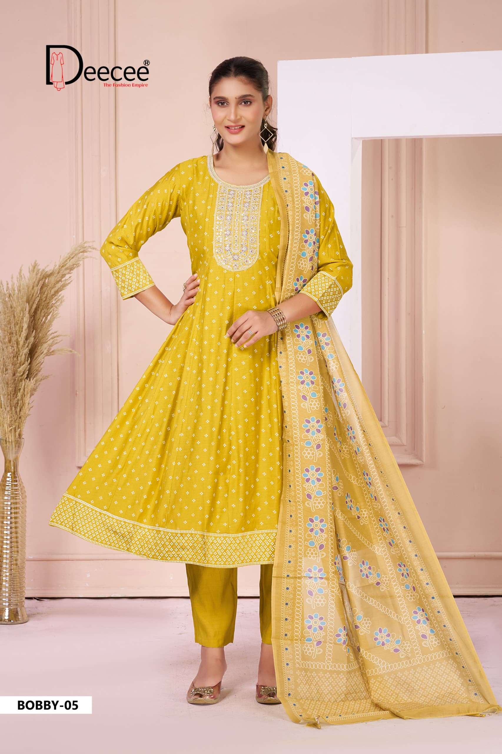 DEECEE BOBBY Silk Embroidered Stitched Anarkali Suit