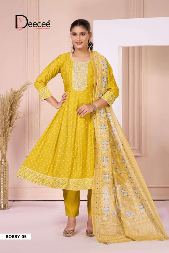 DEECEE BOBBY Silk Embroidered Stitched Anarkali Suit