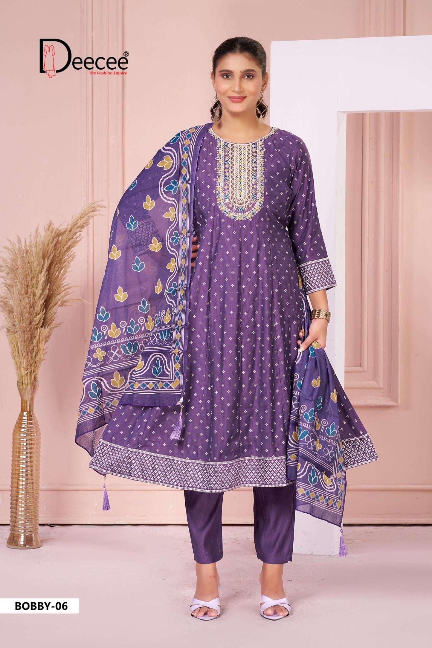 DEECEE BOBBY Silk Embroidered Stitched Anarkali Suit