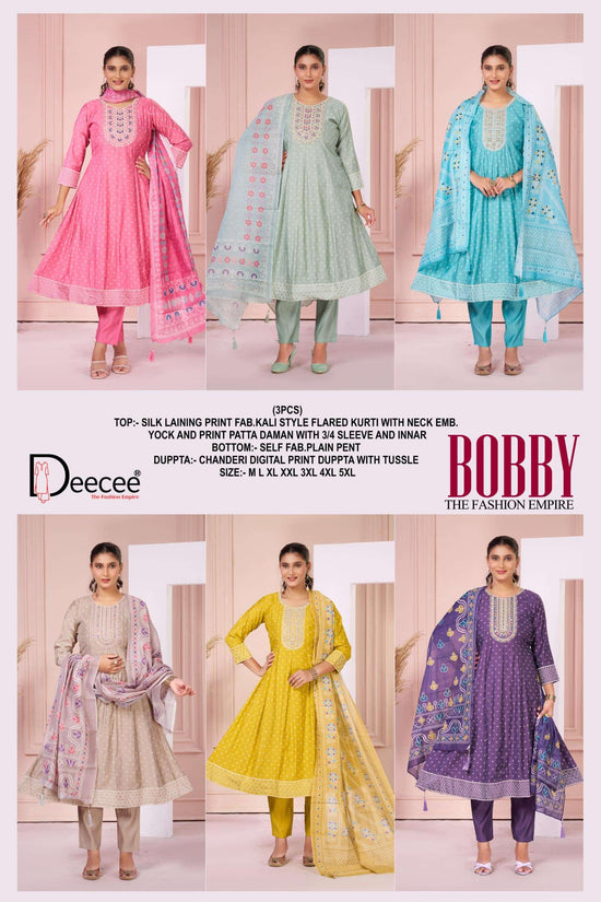 DEECEE BOBBY Silk Embroidered Stitched Anarkali Suit