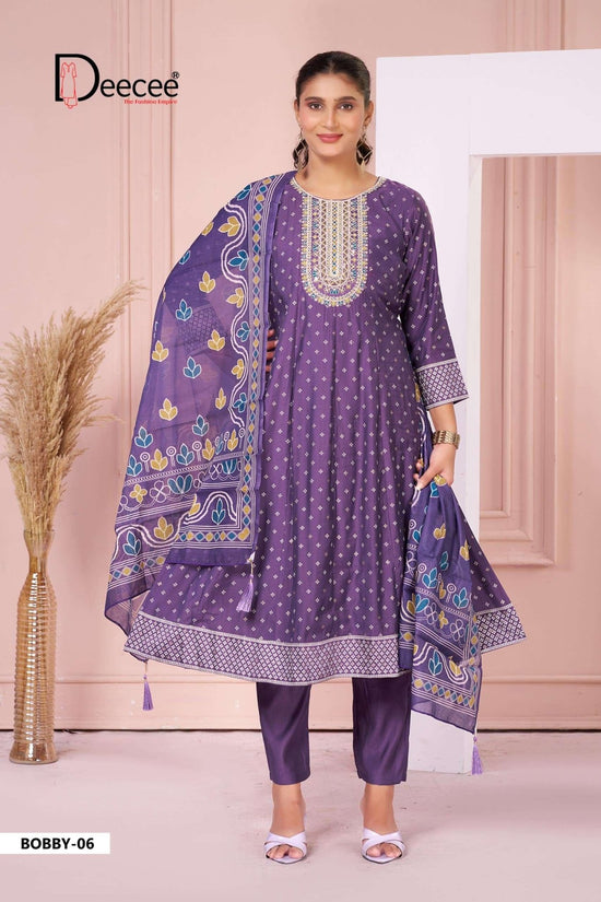 DEECEE BOBBY Silk Embroidered Stitched Anarkali Suit - Amrah Wholesale