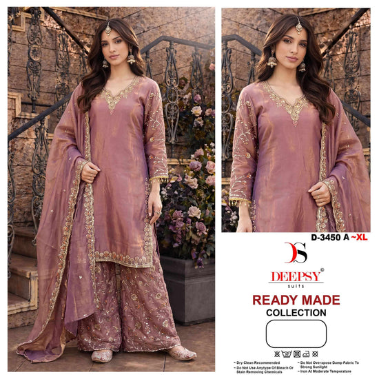 Deepsy Suit D-3450 Satin Embroidered Pakistani Suit Set
