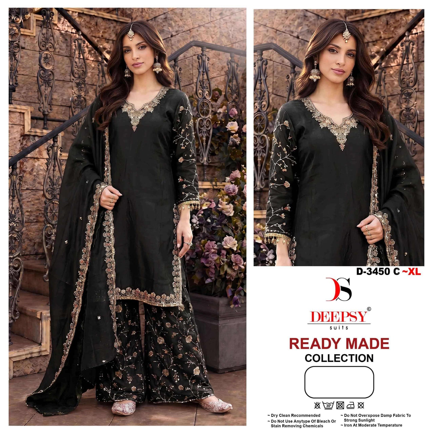 Deepsy Suit D-3450 Satin Embroidered Pakistani Suit Set