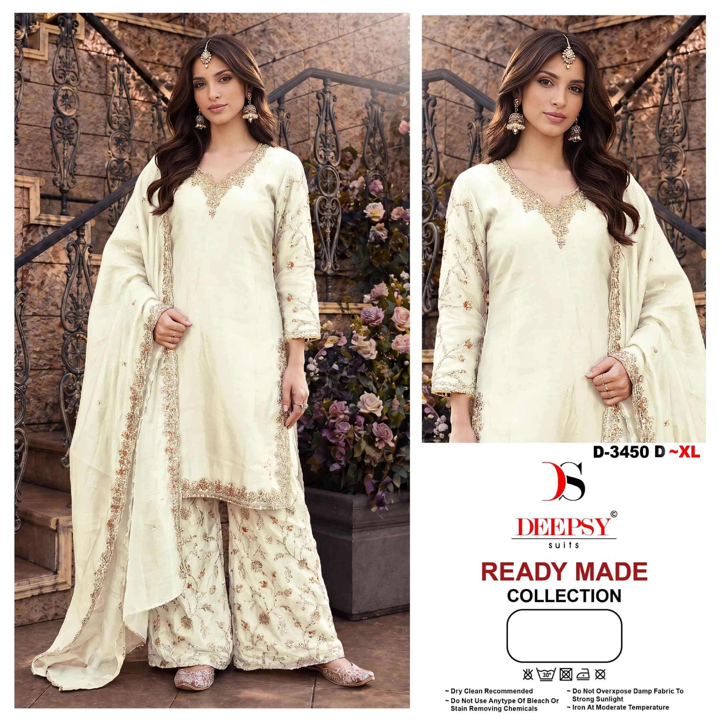 Deepsy Suit D-3450 Satin Embroidered Pakistani Suit Set