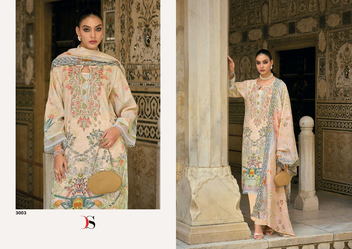 Deepsy Suit Bin Saeed Vol 3 Cotton Printed Embroidered Pakistani Suit