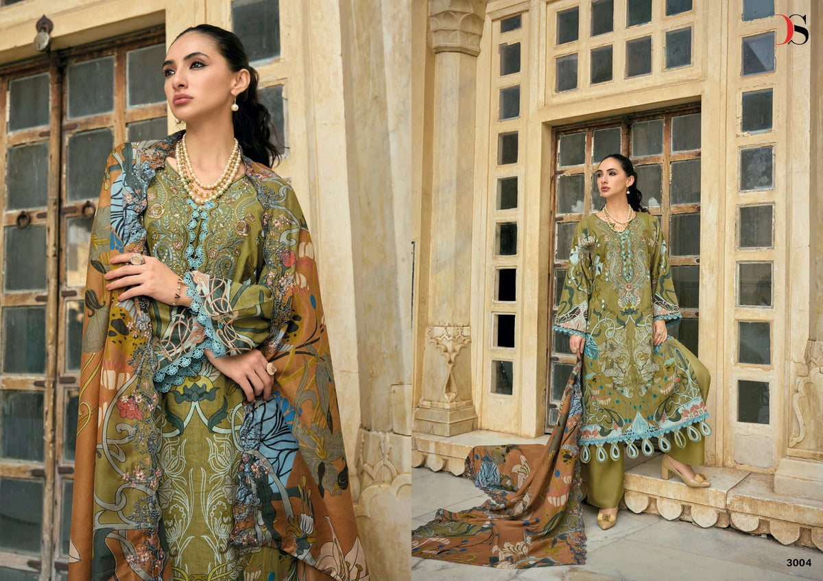 Deepsy Suit Bin Saeed Vol 3 Cotton Printed Embroidered Pakistani Suit