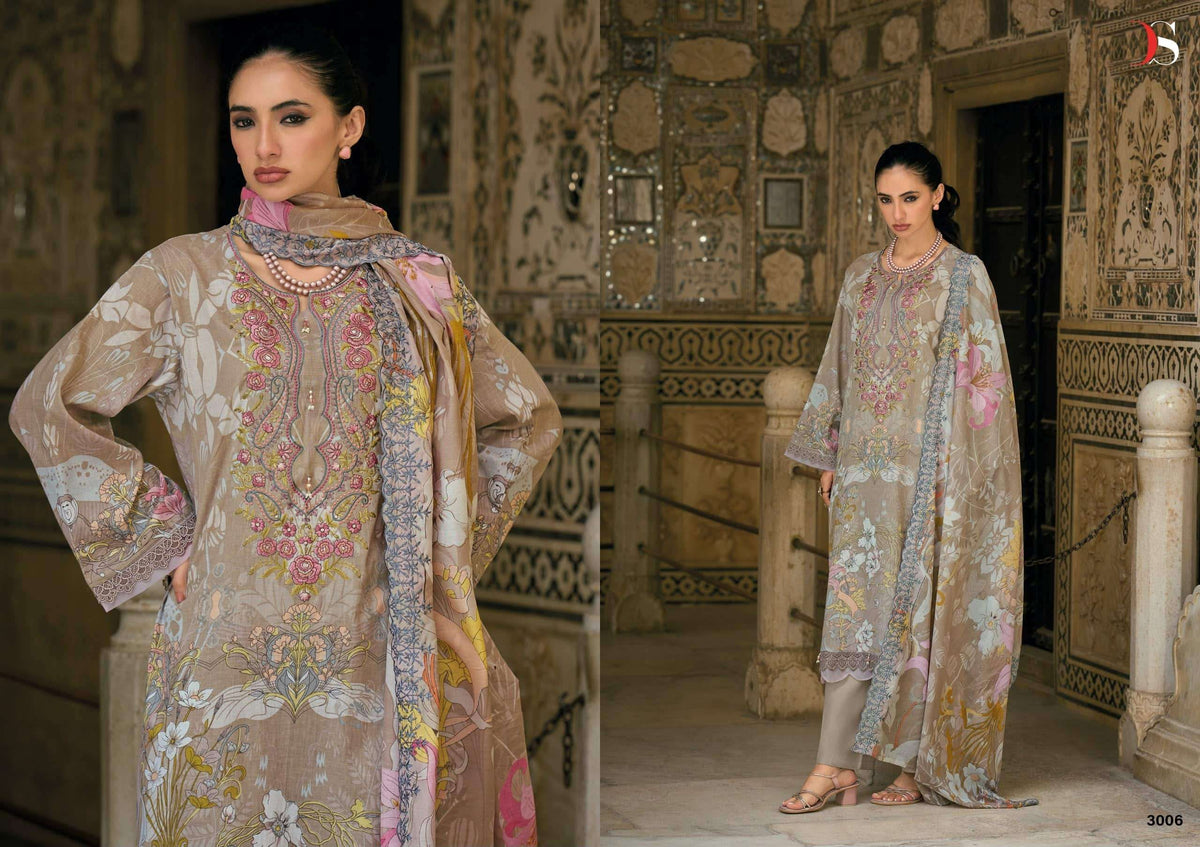 Deepsy Suit Bin Saeed Vol 3 Cotton Printed Embroidered Pakistani Suit