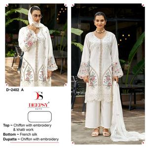 Deepsy Suit D-2402 Chiffon Embroidered Semi-Stitched Pakistani Suit - Amrah Wholesale