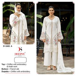 Deepsy Suit D-2402 Chiffon Embroidered Semi-Stitched Pakistani Suit