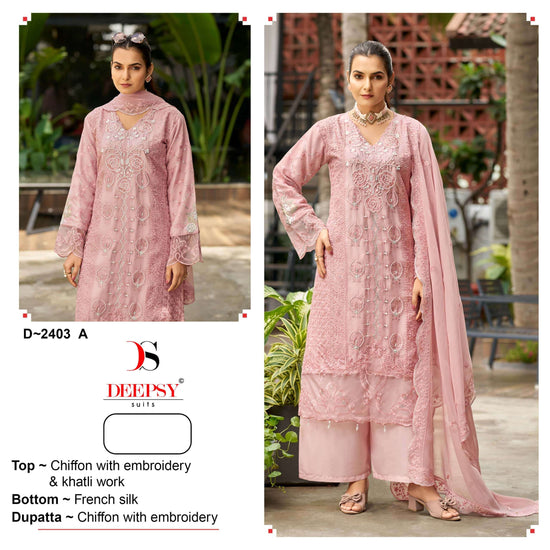 Deepsy Suit D-2403 Chiffon Embroidered Dress Material