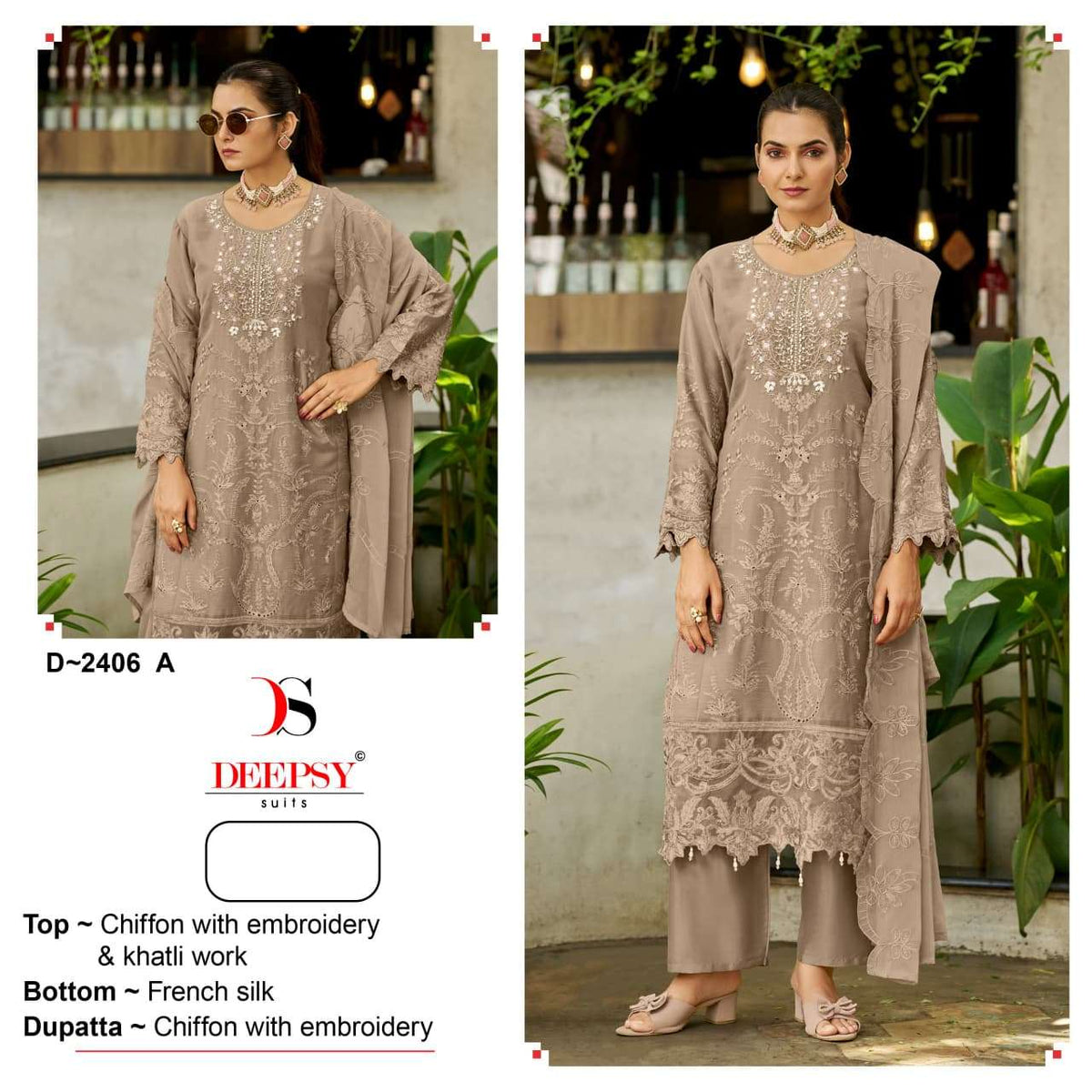 Deepsy Suit D-2406 Chiffon Pakistani Semi-Stitched Salwar Suit