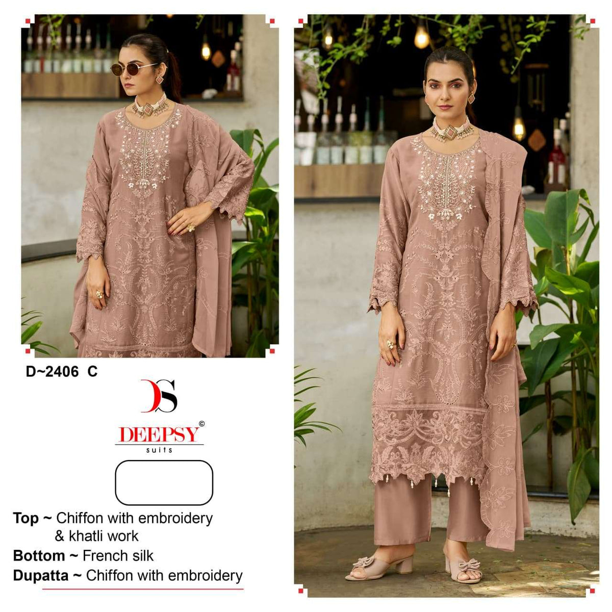 Deepsy Suit D-2406 Chiffon Pakistani Semi-Stitched Salwar Suit