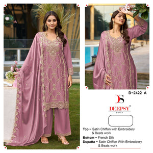 Deepsy Suit D-2422 Satin Chiffon Pakistani Salwar Suit