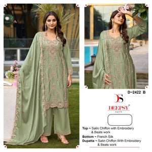 Deepsy Suit D-2422 Satin Chiffon Pakistani Salwar Suit