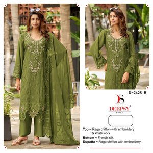 Deepsy Suit D-2425 Chiffon Salwar Suit Dress Material