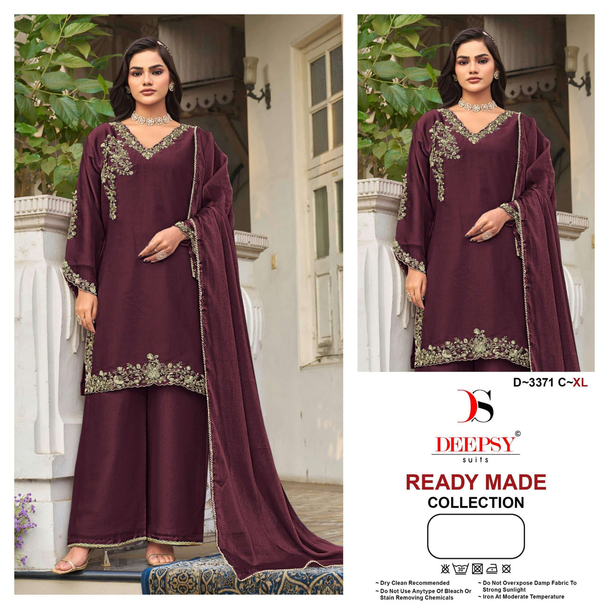 Deepsy Suit D-3371 Moss Embroidery Ready To Wear Suit