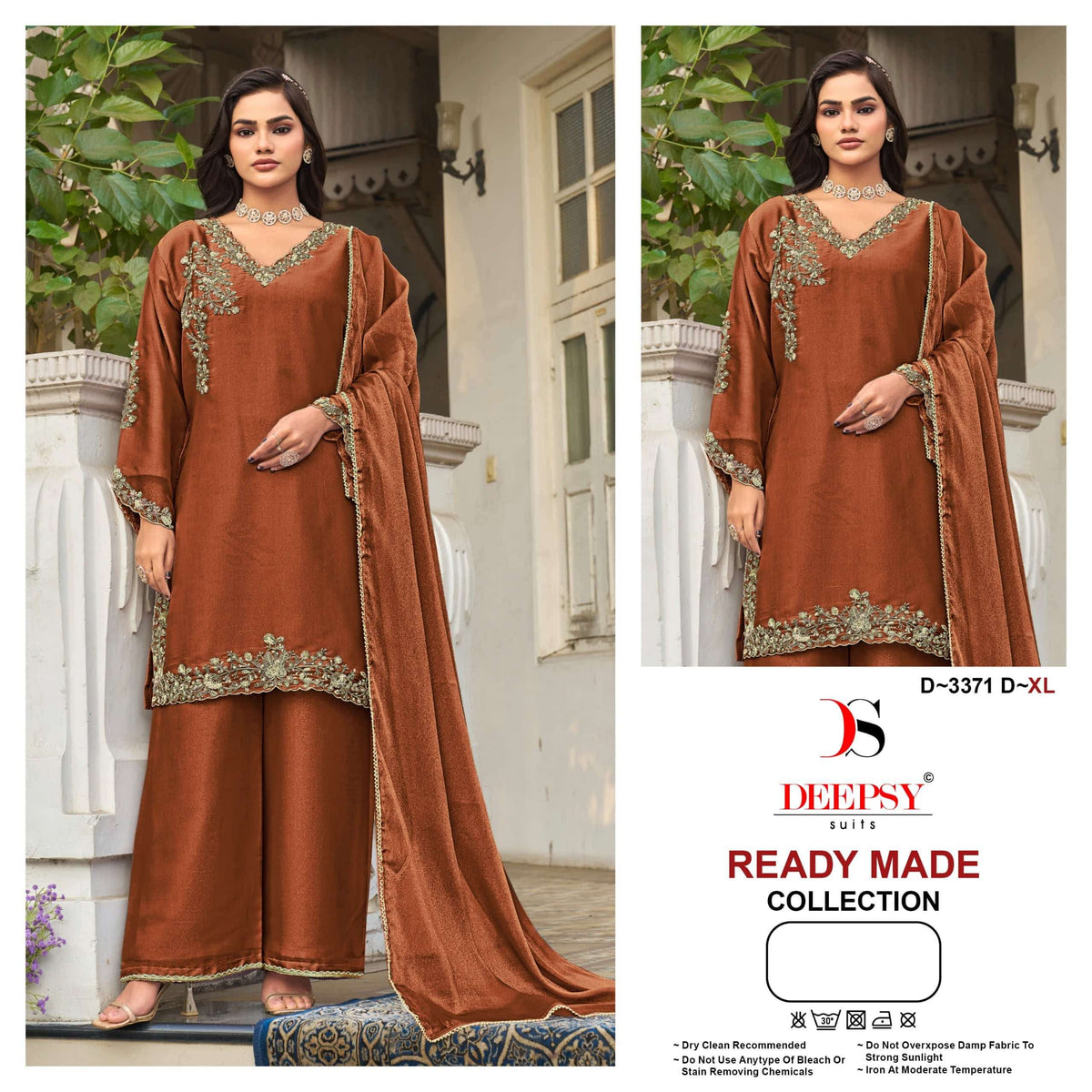 Deepsy Suit D-3371 Moss Embroidery Ready To Wear Suit