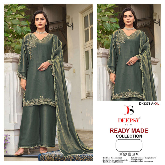 Deepsy Suit D-3371 Moss Embroidery Ready To Wear Suit