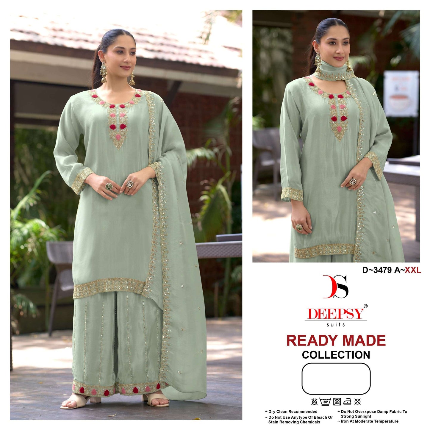 Deepsy Suit D-3473 A to D Series Viscose Tissue Silk Embroidered Pakistani Suit Set