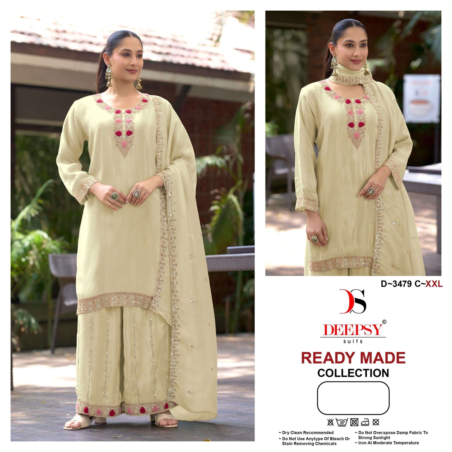 Deepsy Suit D-3473 A to D Series Viscose Tissue Silk Embroidered Pakistani Suit Set