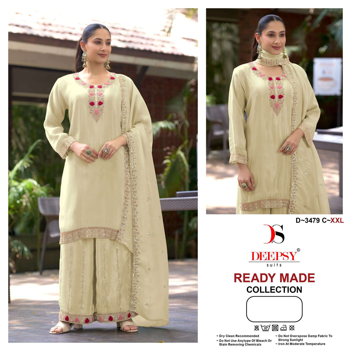 Deepsy Suit D-3473 A to D Series Viscose Tissue Silk Embroidered Pakistani Suit Set
