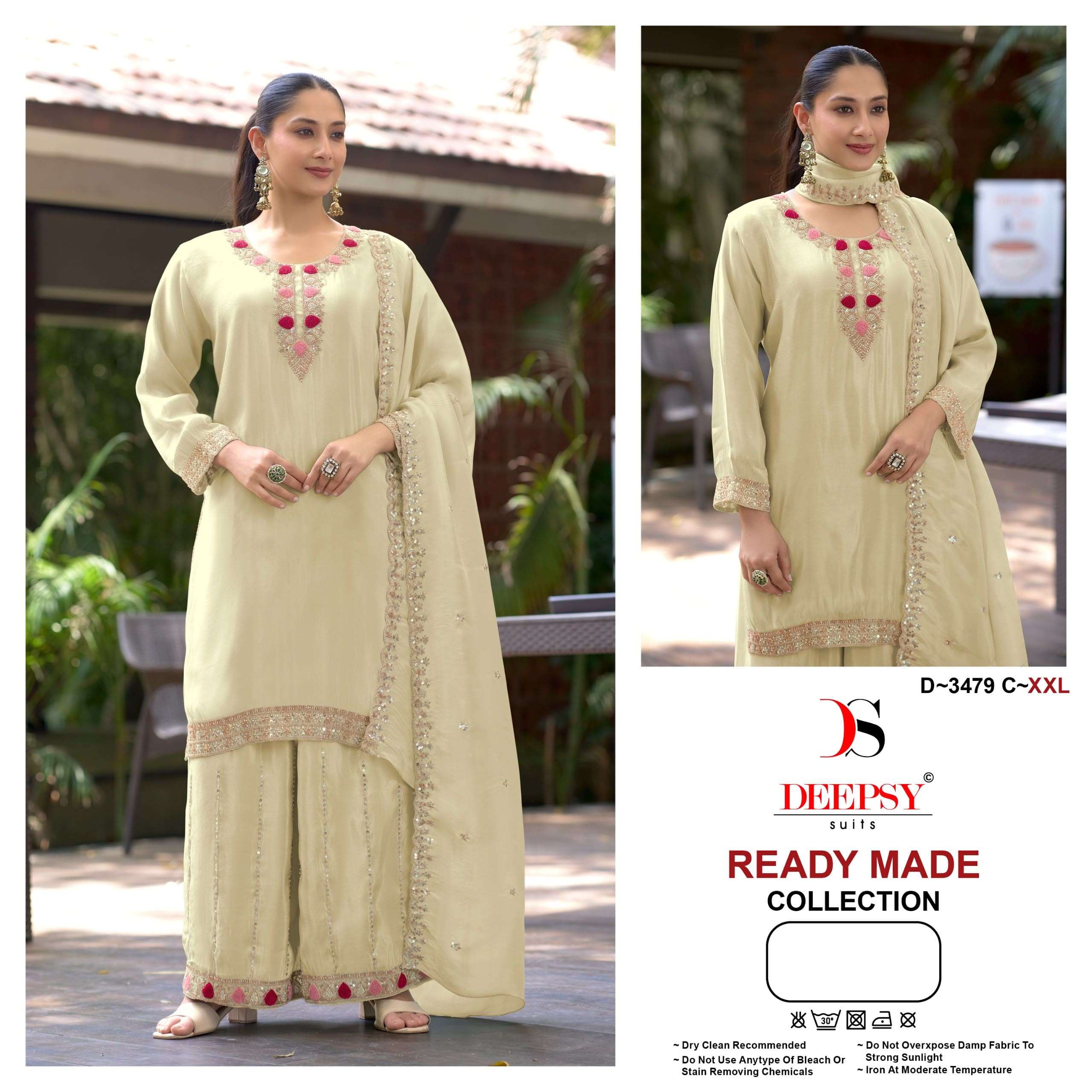 Deepsy Suit D-3473 A to D Series Viscose Tissue Silk Embroidered Pakistani Suit Set