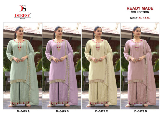 Deepsy Suit D-3473 A to D Series Viscose Tissue Silk Embroidered Pakistani Suit Set