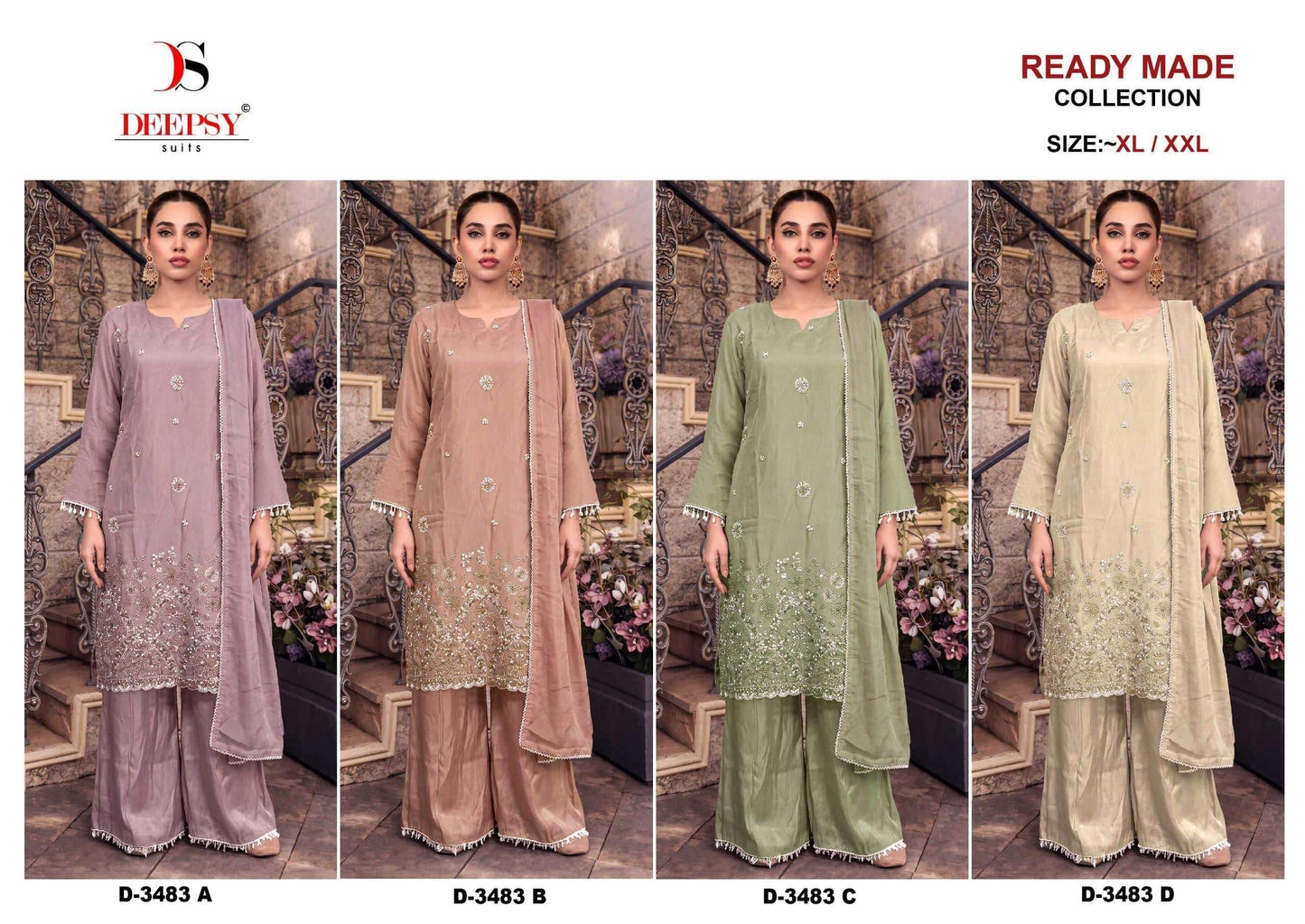 Deepsy Suit D-3483 Viscose Silk Pakistani Suit Set