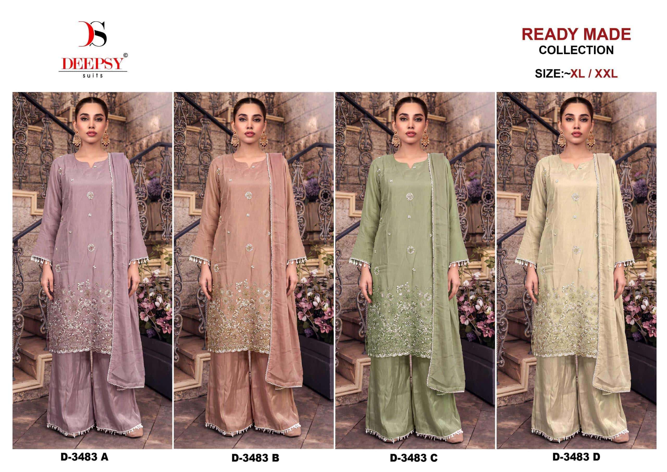 Deepsy Suit D-3483 Viscose Silk Pakistani Suit Set