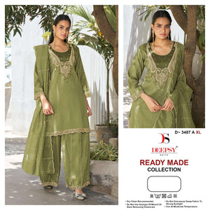 Deepsy Suit D-3487 Salsa Silk Embroidery Pakistani Suit Set