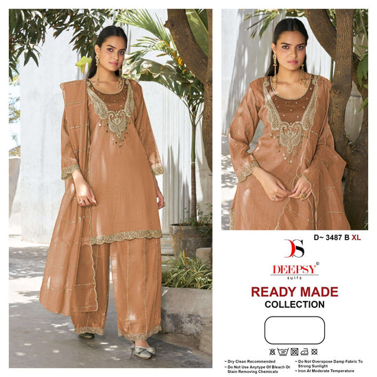 Deepsy Suit D-3487 Salsa Silk Embroidery Pakistani Suit Set