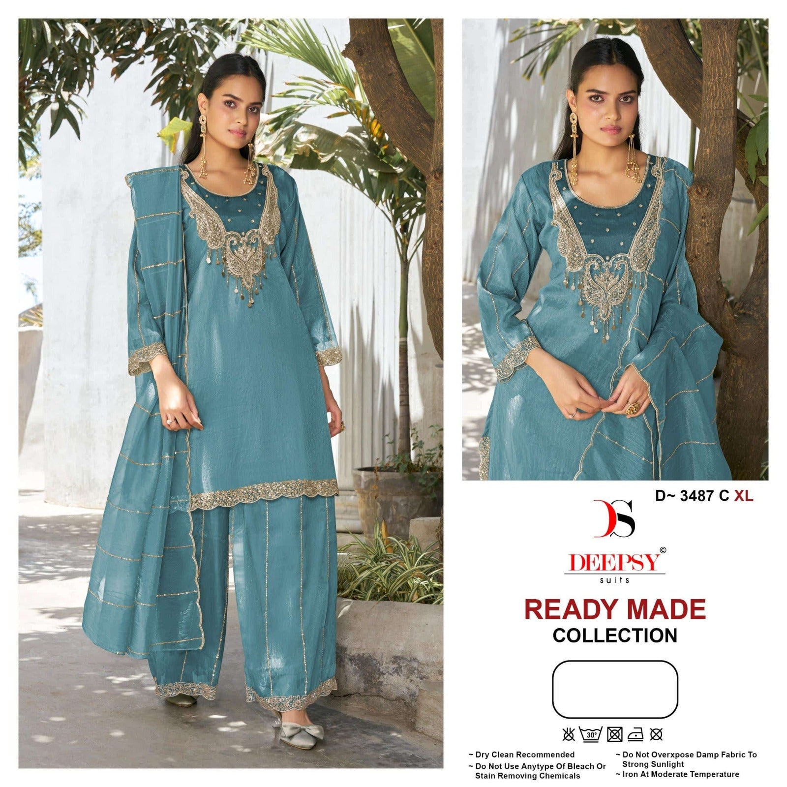 Deepsy Suit D-3487 Salsa Silk Embroidery Pakistani Suit Set